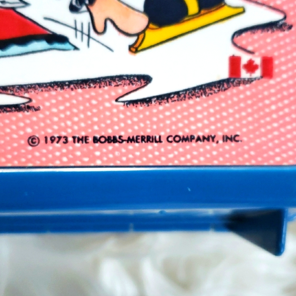 Raggedy Ann & Andy 1973 Vintage Blue Plastic Aladdin Lunch Box Canada Bobbs - Picture 2 of 8